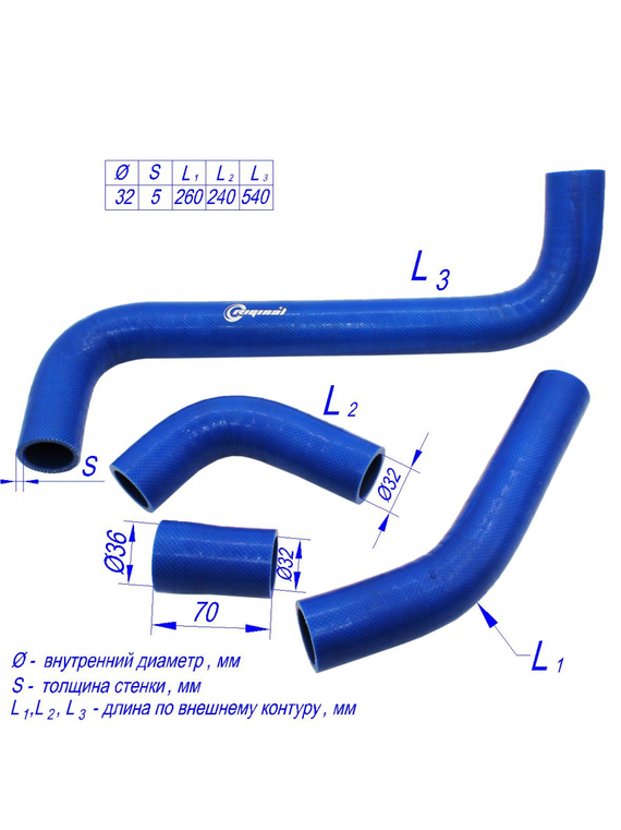 Комплект патрубков радиатора